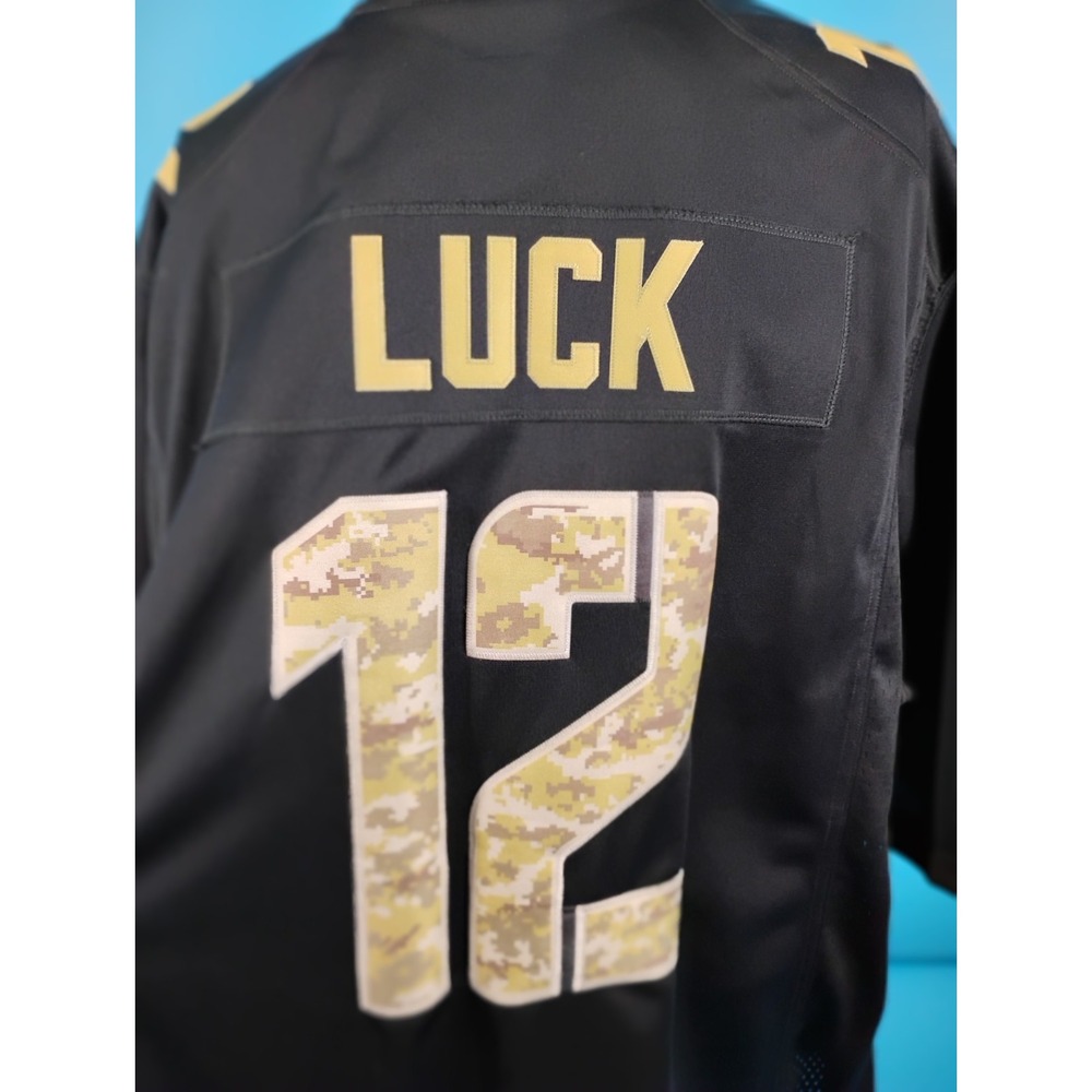 Nike Stitched Salute To Service NFL Colts Jersey #12 Andrew Luck Men XXL - Picture 4 of 16